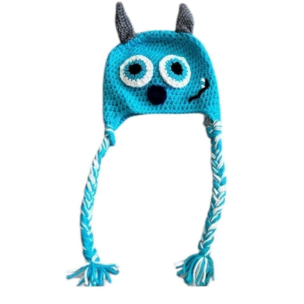 Handmade knit hat Rosie for child cute monster